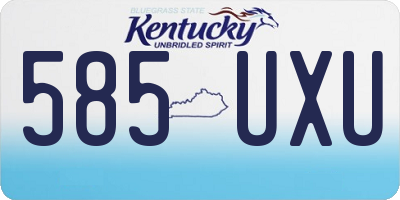 KY license plate 585UXU