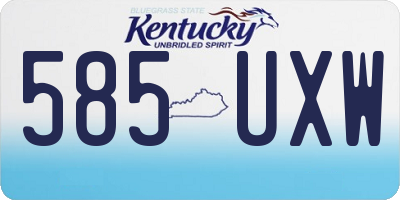 KY license plate 585UXW