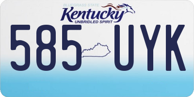 KY license plate 585UYK