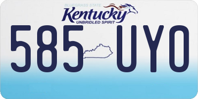 KY license plate 585UYO