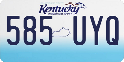 KY license plate 585UYQ