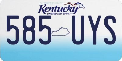 KY license plate 585UYS