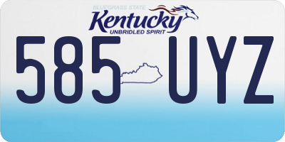 KY license plate 585UYZ