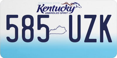 KY license plate 585UZK