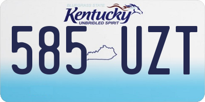 KY license plate 585UZT