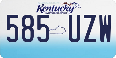 KY license plate 585UZW