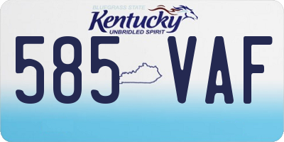 KY license plate 585VAF
