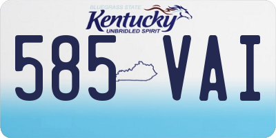 KY license plate 585VAI