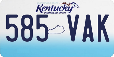 KY license plate 585VAK