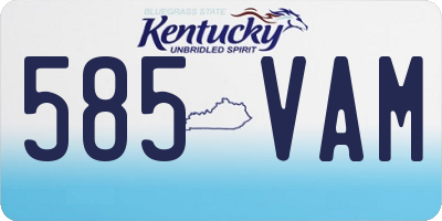 KY license plate 585VAM