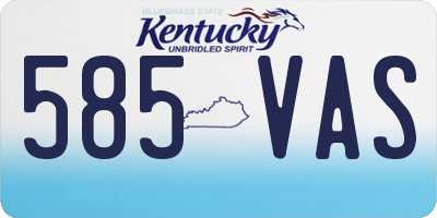 KY license plate 585VAS