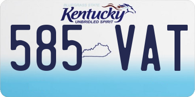 KY license plate 585VAT