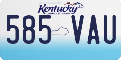 KY license plate 585VAU