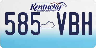 KY license plate 585VBH