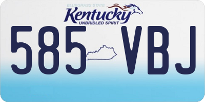 KY license plate 585VBJ