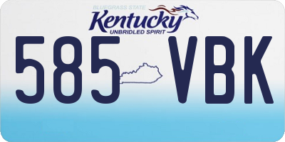 KY license plate 585VBK