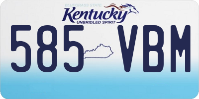 KY license plate 585VBM