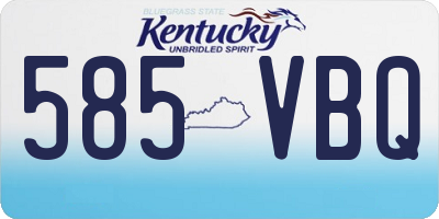 KY license plate 585VBQ