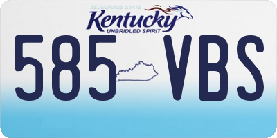 KY license plate 585VBS