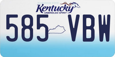 KY license plate 585VBW