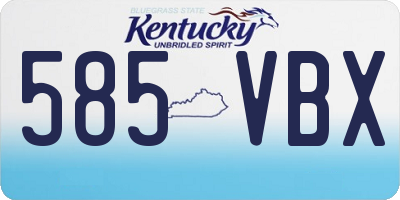 KY license plate 585VBX