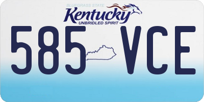KY license plate 585VCE