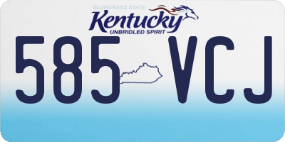 KY license plate 585VCJ