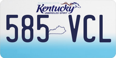 KY license plate 585VCL