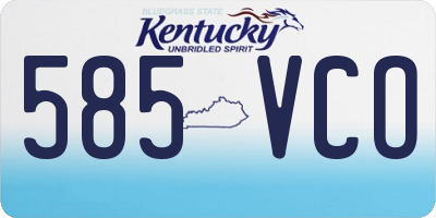 KY license plate 585VCO