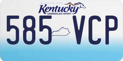KY license plate 585VCP