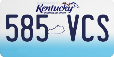 KY license plate 585VCS