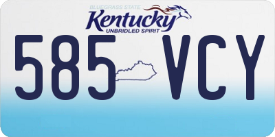 KY license plate 585VCY