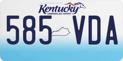 KY license plate 585VDA