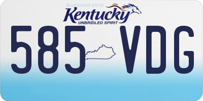 KY license plate 585VDG