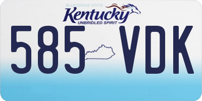 KY license plate 585VDK