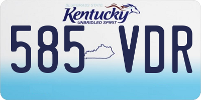 KY license plate 585VDR