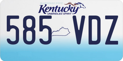 KY license plate 585VDZ