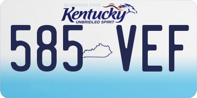 KY license plate 585VEF