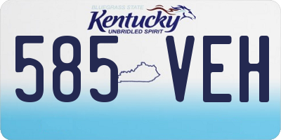 KY license plate 585VEH