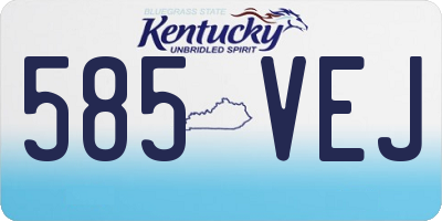 KY license plate 585VEJ