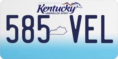 KY license plate 585VEL