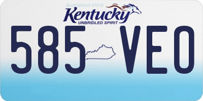 KY license plate 585VEO