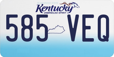 KY license plate 585VEQ