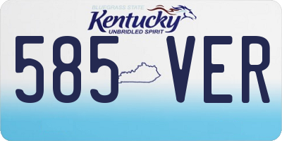 KY license plate 585VER