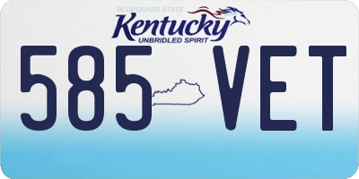 KY license plate 585VET