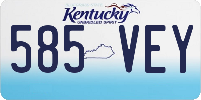 KY license plate 585VEY