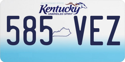 KY license plate 585VEZ