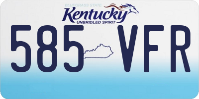 KY license plate 585VFR