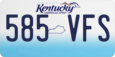 KY license plate 585VFS