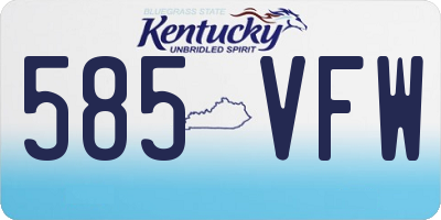 KY license plate 585VFW